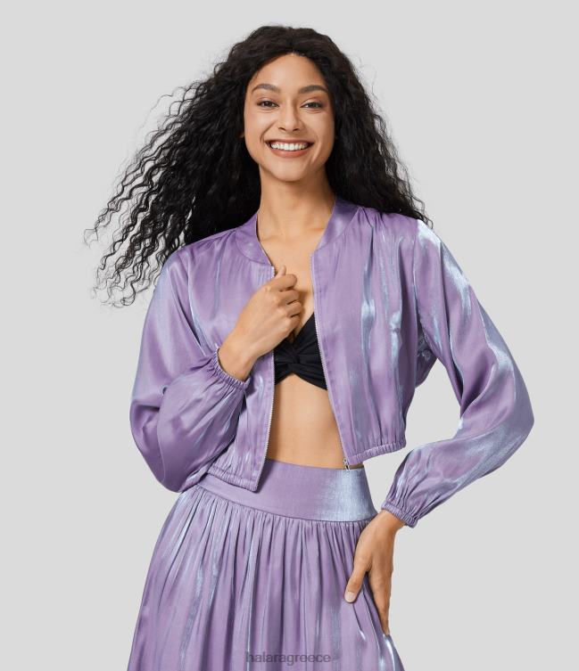 casual bomber τζάκετ με φερμουάρ πλαϊνή τσέπη γυναίκες Halara 4TH822047 είδη ένδυσης ραψωδία