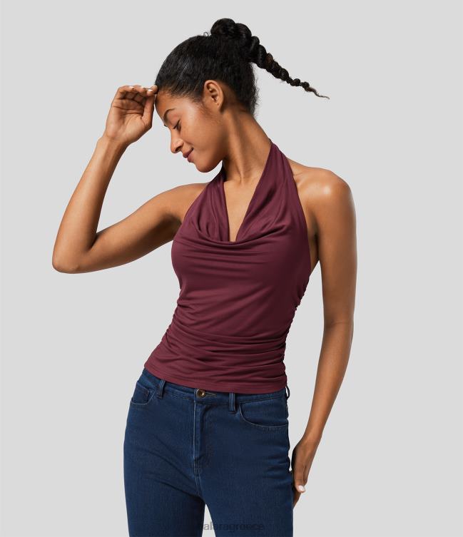 καπίστρι κάλυμμα λαιμόκοψη εξώπλατη ρουχαλό, casual φανελάκι γυναίκες Halara 4TH821624 είδη ένδυσης νέο βυσσινί