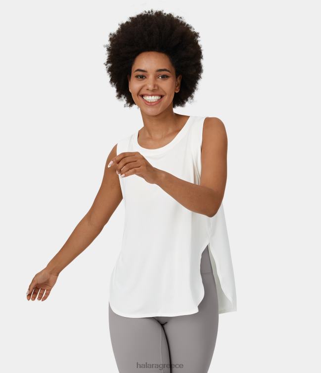 casual φανελάκι με στρογγυλή λαιμόκοψη γυναίκες Halara 4TH821652 είδη ένδυσης άσπρο