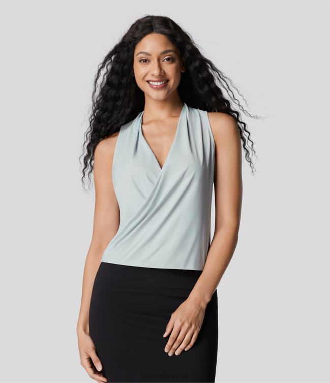 crossover v λαιμόκοψη αμάνικο, μοντέρνο κάλυμμα εργασίας γυναίκες Halara 4TH821629 είδη ένδυσης μπλε ρουζ