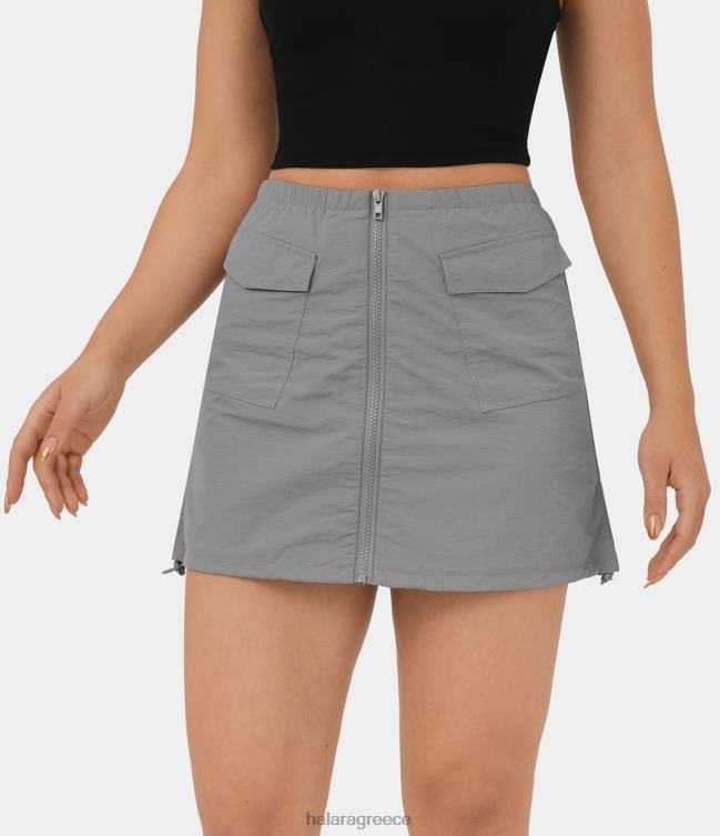 Μίνι casual cargo φούστα με φερμουάρ στο πλάι με κορδόνι περίσφιξης γυναίκες Halara 4TH82248 είδη ένδυσης υγρός καιρός