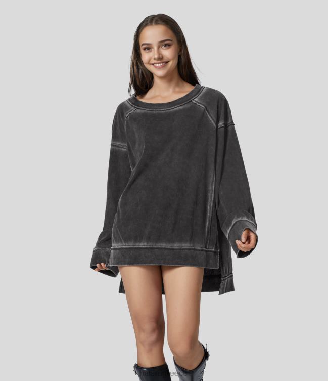 oversize split ψηλό χαμηλά πλυμένο casual βαμβακερό φούτερ γυναίκες Halara 4TH822026 είδη ένδυσης πρωτότυπο