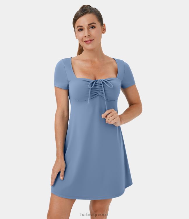 Μίνι casual κοντό μανίκι φόρεμα με κορδόνι γυναίκες Halara 4TH821001 είδη ένδυσης άπειρο
