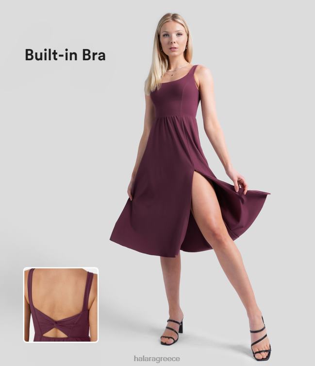 μίντι casual φόρεμα με στριφτό σπαστό εξώπλατο με επένδυση γυναίκες Halara 4TH821141 είδη ένδυσης Σύκο