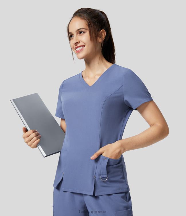 v Μπλούζα εργασίας με σπαστό στρίφωμα με αγκράφα στο πλάι του λαιμού γυναίκες Halara 4TH821660 είδη ένδυσης πρωτότυπο