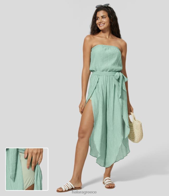 στράπλες χωρίς πλάτη ζώνη 2 σε 1 σπαστό flowy casual ολόσωμη φόρμα γυναίκες Halara 4TH822104 είδη ένδυσης πράσινη ομίχλη