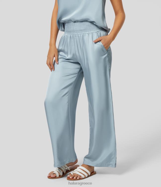 μεσαίου ύψους σατέν παντελόνι με πλαϊνή τσέπη γυναίκες Halara 4TH82219 είδη ένδυσης στερλίνα μπλε