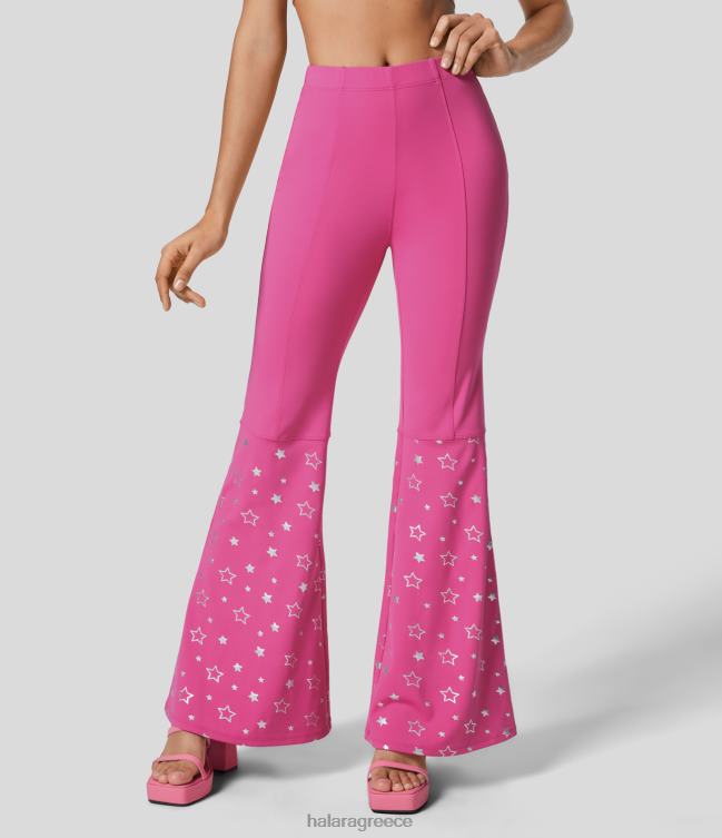 παντελόνι για πάρτι με ψηλόμεσο σχέδιο αστεριών γυναίκες Halara 4TH82380 είδη ένδυσης τριαντάφυλλο βατόμουρου