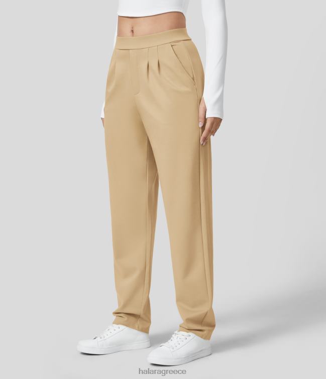 μεσαίο παντελόνι με πλαϊνή τσέπη, κωνικό γυναίκες Halara 4TH82427 είδη ένδυσης taos taupe
