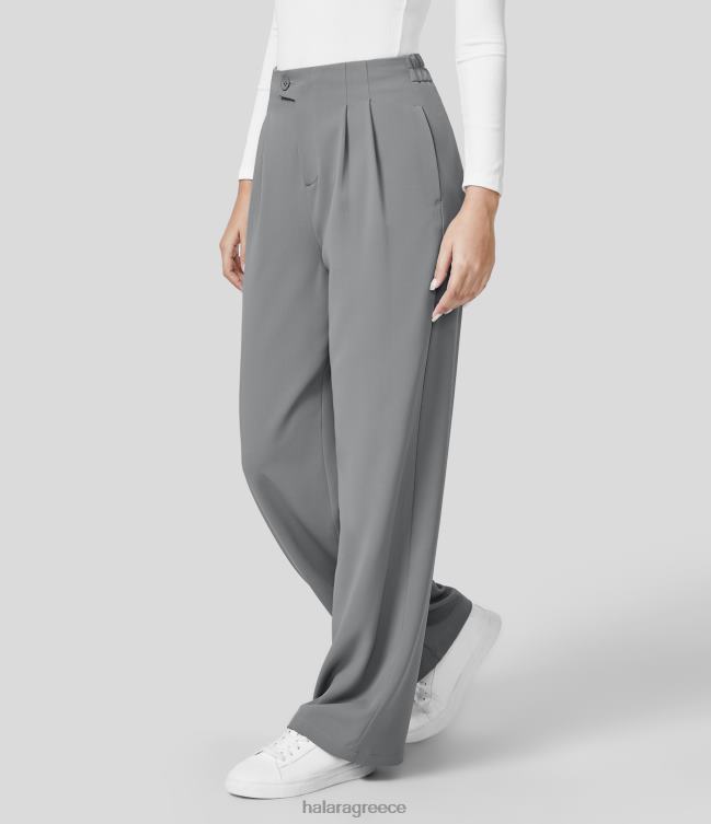 Παντελόνι εργασίας με ψηλόμεσο φερμουάρ, πλαϊνή τσέπη με ίσιο πόδι γυναίκες Halara 4TH82443 είδη ένδυσης πρωτότυπο