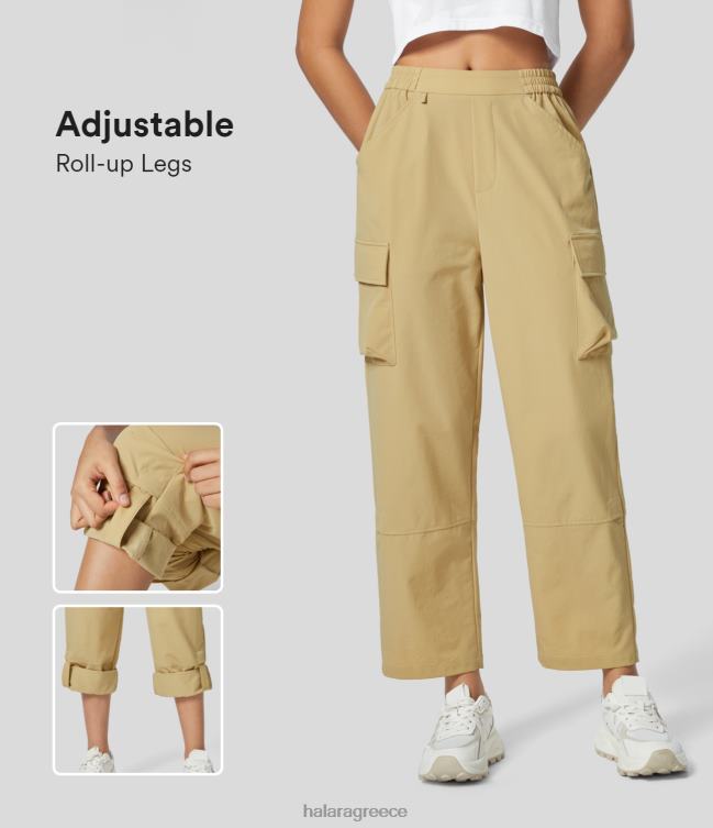 ψηλόμεσο ελαστικό παντελόνι πεζοπορίας cargo με πολλές τσέπες με ρυθμιζόμενα πόδια γυναίκες Halara 4TH82258 είδη ένδυσης σπαθί
