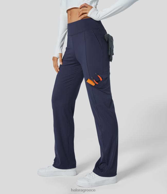 softlyzero ευάερο μεσαίο παντελόνι με πολλές τσέπες δροσερό άγγιγμα ίσιο παντελόνι γυναίκες Halara 4TH82406 είδη ένδυσης παγώνι