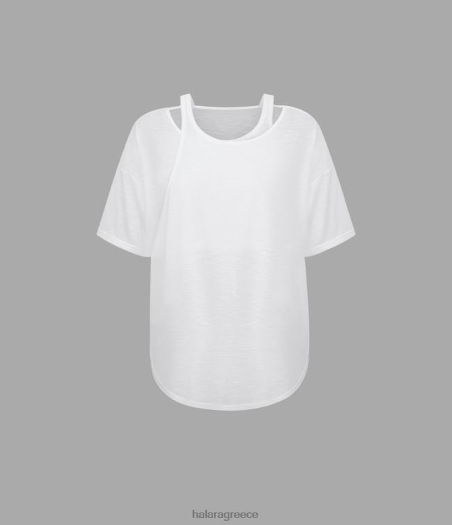 χαλαρό 2 σε 1 κυρτό στρίφωμα διαφανές αθλητικό μπλουζάκι γιόγκα γυναίκες Halara 4TH821920 ενεργά ρούχα πρωτότυπο