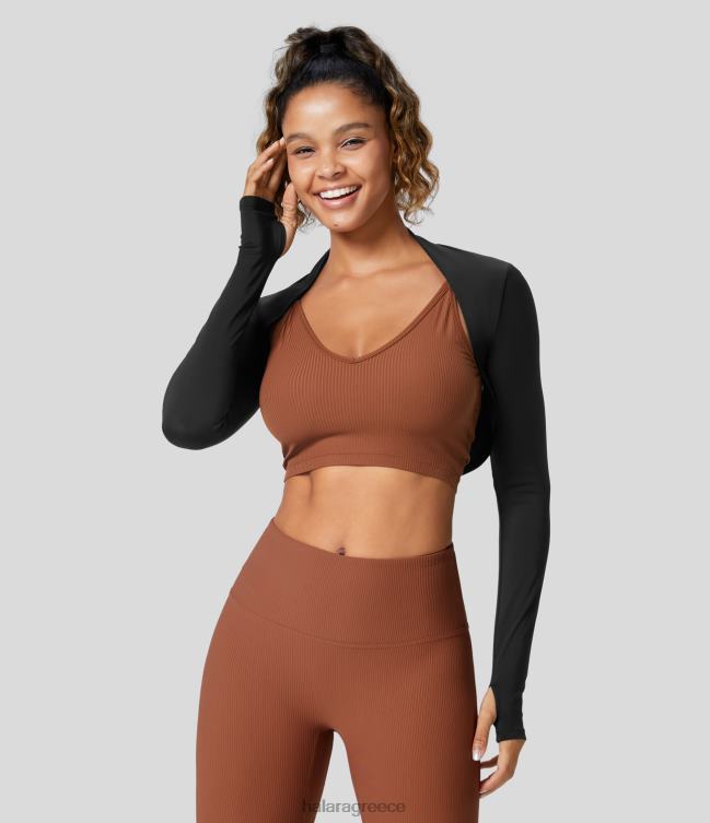 softlyzero αέρινη τρύπα για τον αντίχειρα κομμένη δροσερή αφή casual αθλητικό τοπ γυναίκες Halara 4TH821860 ενεργά ρούχα μαύρος