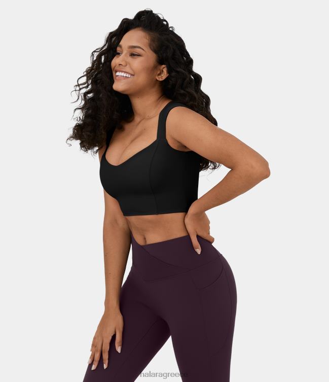 softlyzero αέρινο τετράγωνο λαιμόκοψη μανίκι μικρό καπάκι cropped cool άγγιγμα αθλητικό μπλουζάκι γιόγκα γυναίκες Halara 4TH821924 ενεργά ρούχα μαύρος