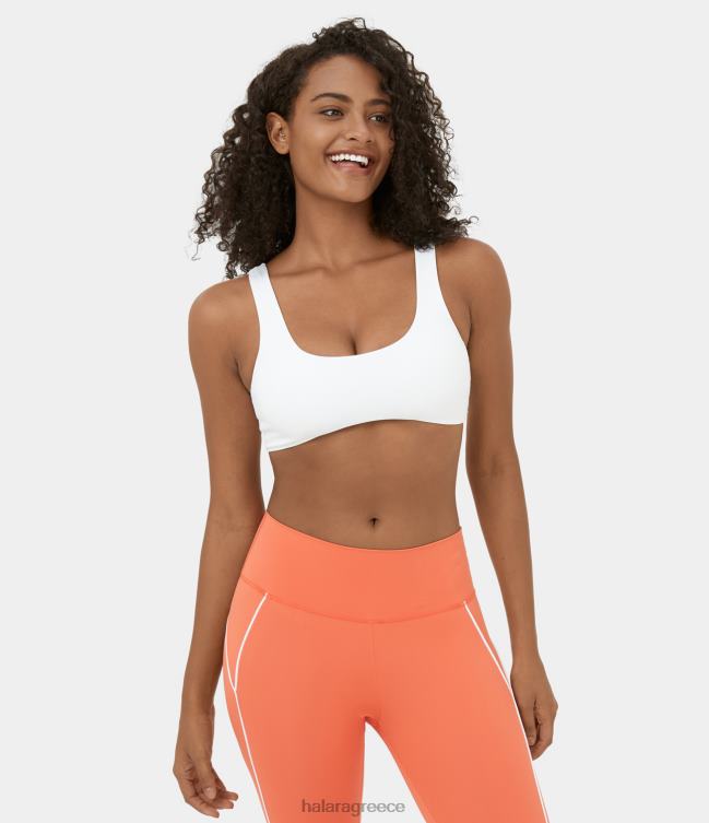 Αθλητικό σουτιέν γιόγκα με χαμηλή στήριξη στο λαιμό γυναίκες Halara 4TH821594 ενεργά ρούχα άσπρο