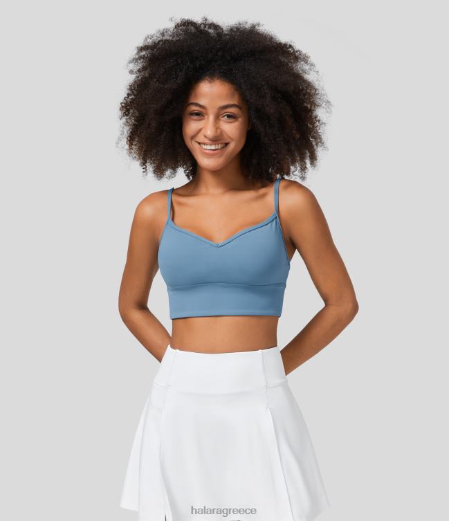 Αθλητικό σουτιέν γιόγκα με χαμηλή στήριξη γλυκιά λαιμό γυναίκες Halara 4TH821595 ενεργά ρούχα ασημί μπλε της λίμνης
