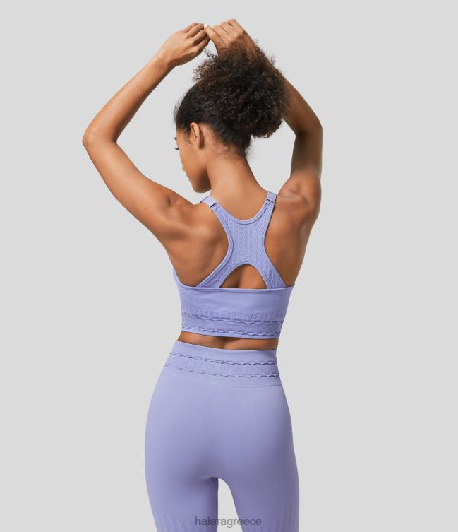 Απρόσκοπτη ροή χαμηλής στήριξης χωρίς πλάτη racerback με ρυθμιζόμενο λουράκι αθλητικό σουτιέν γιόγκα γυναίκες Halara 4TH821613 ενεργά ρούχα μωρό λεβάντα