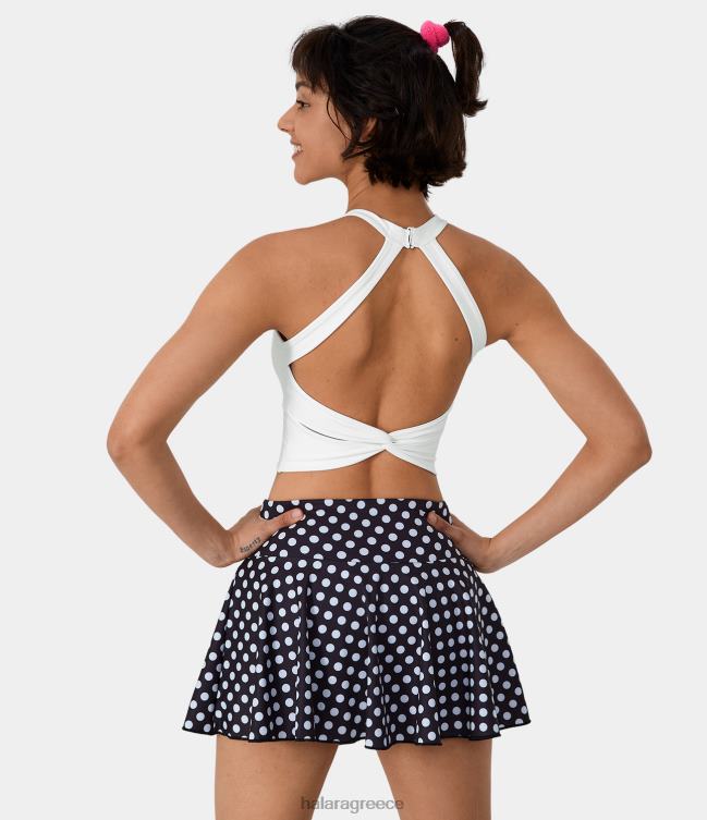 softlyzero αέρινο χαμηλά στηρίγματα λαιμό πλέγμα αντίθεσης με στριφτό στριφτό αθλητικό σουτιέν γυναίκες Halara 4TH821581 ενεργά ρούχα άσπρο