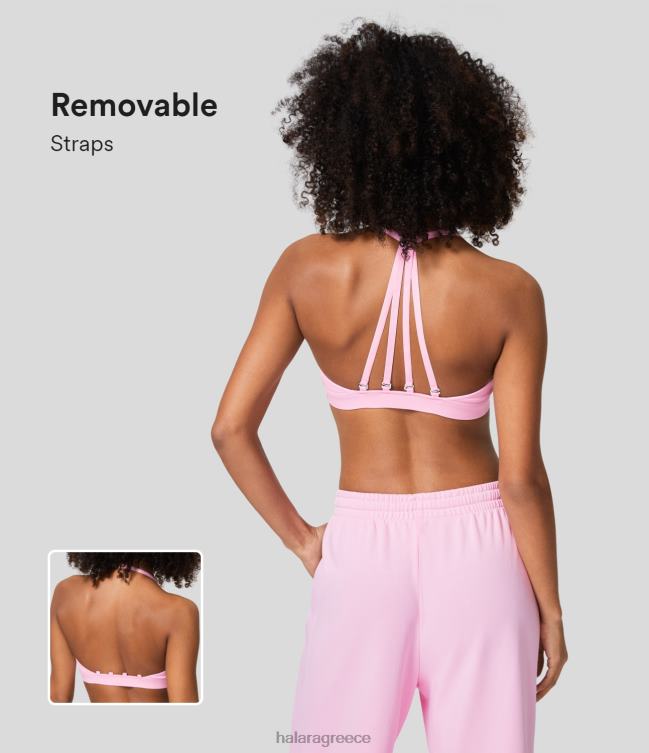 softlyzero αέρινο χαμηλή στήριξη βαθύ v λαιμό χωρίς πλάτη αφαιρούμενο λουράκι cool touch casual αθλητικό σουτιέν γυναίκες Halara 4TH821591 ενεργά ρούχα ανθοδέσμη