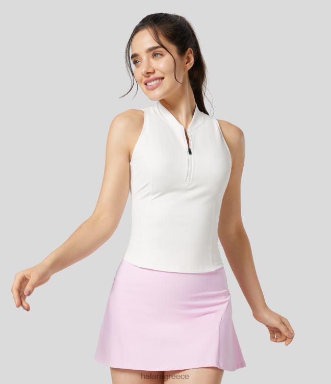 Γιακά μπέιζμπολ με μισό φερμουάρ, λεπτή μπλούζα για γρήγορο στέγνωμα γκολφ γυναίκες Halara 4TH821692 ενεργά ρούχα άσπρο