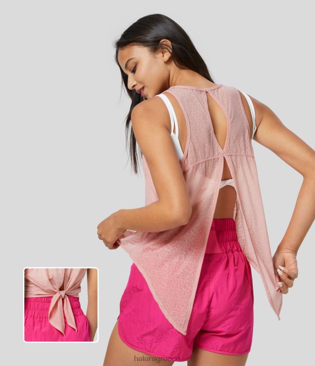 φανελάκι προπόνησης ζακάρ λεοπάρ ζακάρ γυναίκες Halara 4TH821739 ενεργά ρούχα αστερόσκονη ροζ