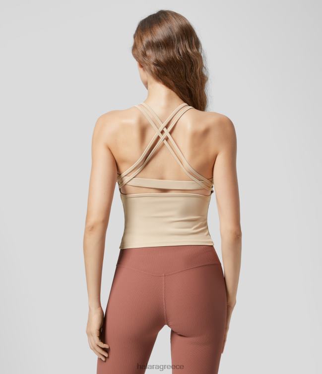 Στρογγυλή λαιμόκοψη χωρίς πλάτη σταυρωτά κομμένα με διπλά λουράκια φανελάκι γιόγκα γυναίκες Halara 4TH821773 ενεργά ρούχα ανγκόρα