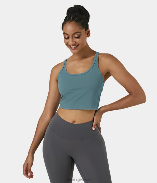 racerback workout cropped tank top γυναίκες Halara 4TH821758 ενεργά ρούχα μπλε σχιστόλιθος