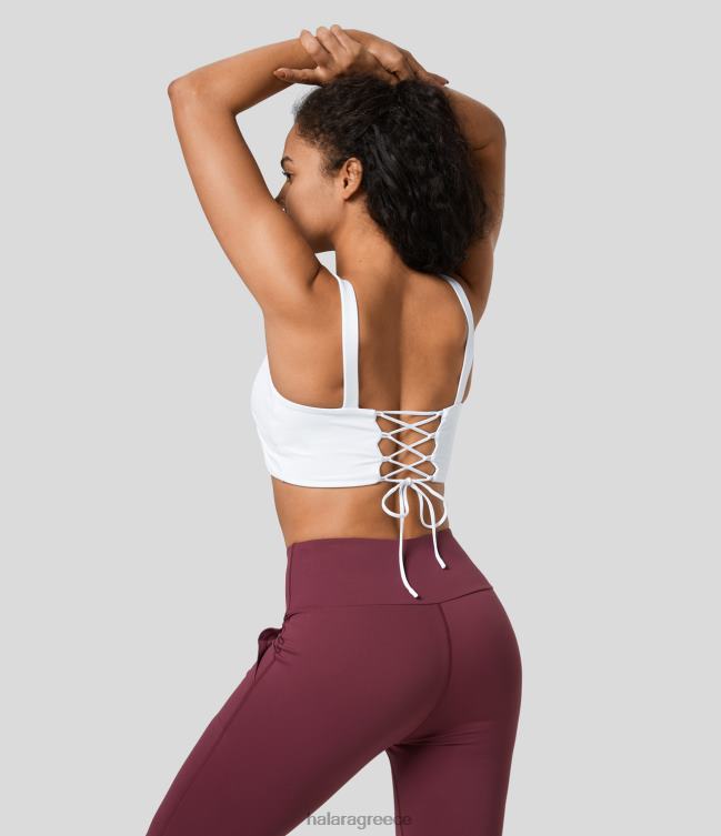 softlyzero αέρινη εξώπλατη σταυρωτή κορδέλα μέχρι cool touch cropped casual φανελάκι γυναίκες Halara 4TH821790 ενεργά ρούχα άσπρο