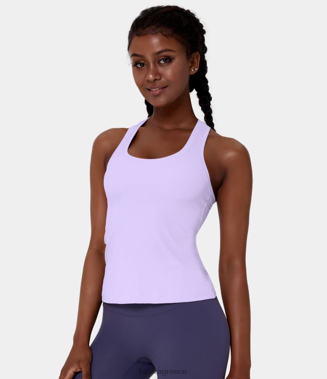 μασίφ ελαστικό u λαιμό φανελάκι προπόνησης racerback γυναίκες Halara 4TH821687 ενεργά ρούχα ανοιχτό μωβ