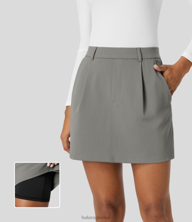 Ψηλόμεση πλαϊνή τσέπη 2 σε 1 φούστα εργασίας σε γραμμή γυναίκες Halara 4TH82540 ενεργά ρούχα σιωπηλή καταιγίδα