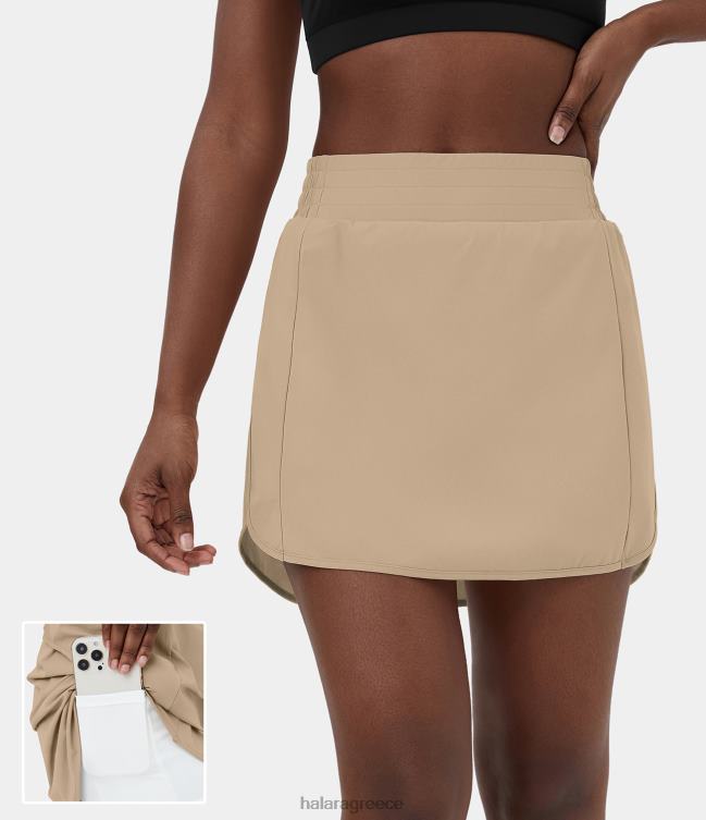 Ψηλόμεση πλαϊνή τσέπη 2 σε 1 μίνι γκολφ φούστα γυναίκες Halara 4TH82557 ενεργά ρούχα ογκόλιθος
