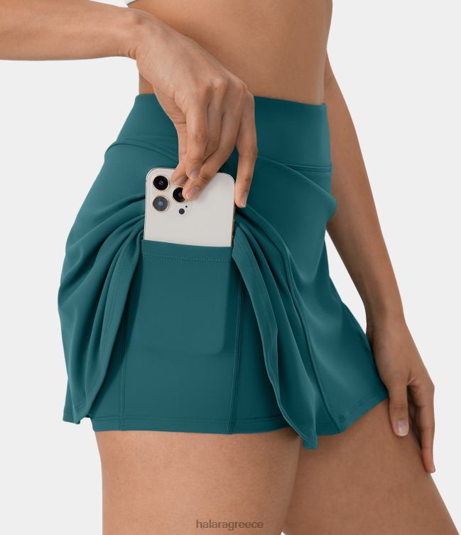μασίφ κρυφή πλαϊνή τσέπη 2-σε-1 φούστα τένις γυναίκες Halara 4TH82575 ενεργά ρούχα ατλαντικό βαθύ