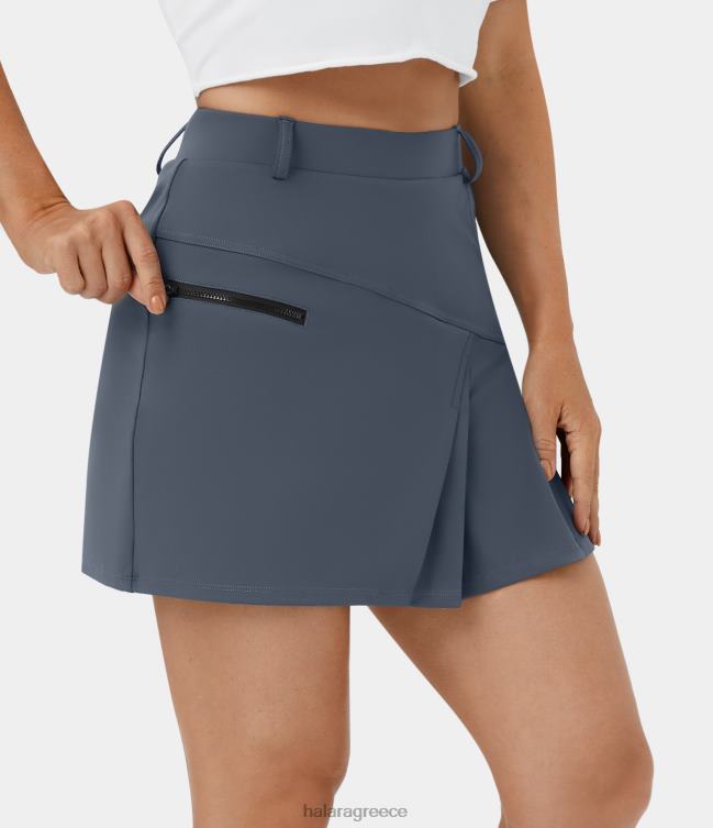φούστα γκολφ με πλισέ πλαϊνή τσέπη 2 σε 1 με ψηλή μέση γυναίκες Halara 4TH82607 ενεργά ρούχα νύχτα μπλε της θάλασσας