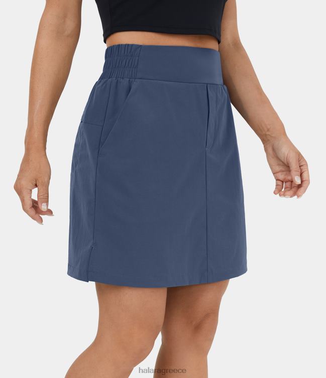 Ψηλόμεση τσέπη με φερμουάρ, φούστα μίνι γκολφ 2 σε 1 με χωριστό στρίφωμα γυναίκες Halara 4TH82676 ενεργά ρούχα ωκεανός
