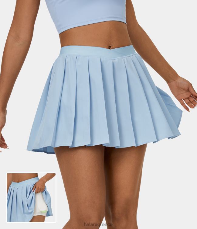 Ψηλόμεση crossover 2-σε-1 πλαϊνή πλισέ φούστα τένις γυναίκες Halara 4TH82613 ενεργά ρούχα ομφαλόδες