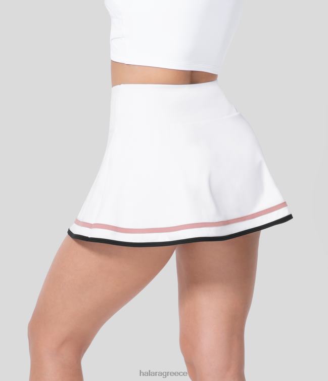 softlyzero αέρινη ψηλόμεση 2 σε 1 πλαϊνή τσέπη έγχρωμο μπλοκ flare cool micro mini casual φούστα γυναίκες Halara 4TH82685 ενεργά ρούχα άσπρο