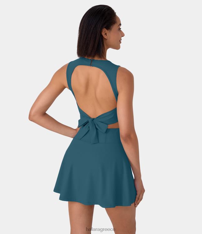 φόρεμα χορού με εξώπλατη αγκράφα 2 σε 1, χορευτικό φόρεμα γυναίκες Halara 4TH82918 ενεργά ρούχα μπλε μαγιόλικα