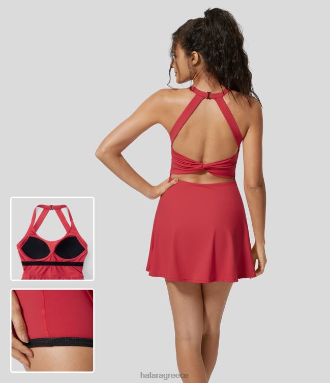 Μίνι ενεργό φόρεμα με στριφτό στριφτό 2 σε 1 πλαϊνή τσέπη γυναίκες Halara 4TH82965 ενεργά ρούχα σάλσα