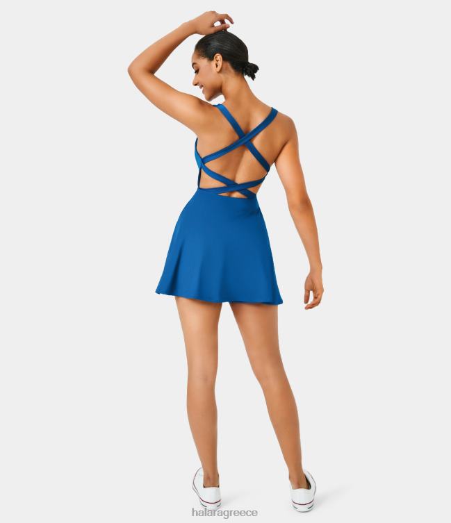 σταυρωτό εξώπλατο φόρεμα χορού 2 τεμαχίων γυναίκες Halara 4TH82782 ενεργά ρούχα τουρκική θάλασσα