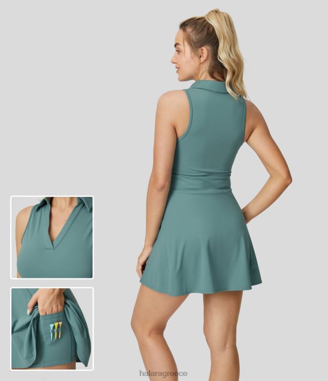 softlyzero αέρινο γιακάς πόλο τσέπη 2 τεμαχίων cool touch flare μίνι γκολφ ενεργό φόρεμα-τσέπη για μπλουζάκι γκολφ γυναίκες Halara 4TH82901 ενεργά ρούχα ροκ κυανό μπλε