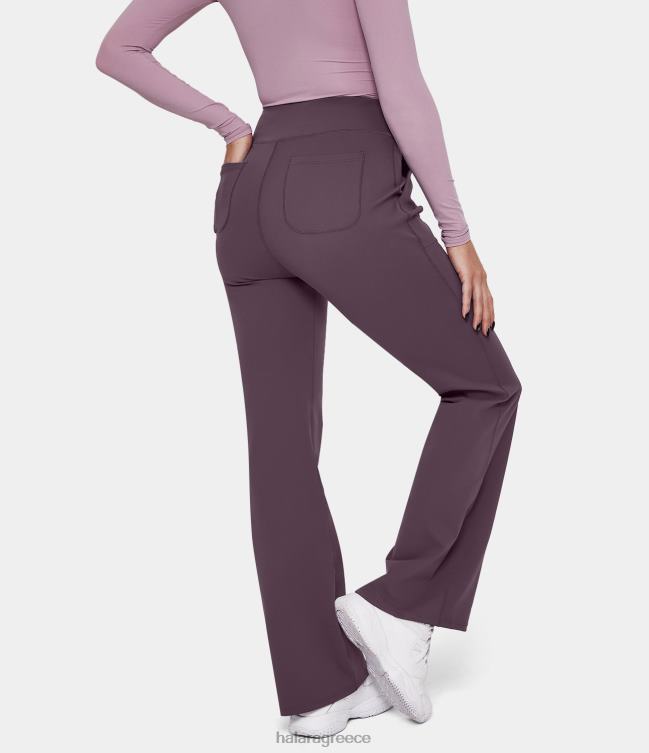 μονόχρωμο κολάν με ψηλή μέση πλαϊνή τσέπη γυναίκες Halara 4TH82346 ενεργά ρούχα σκοτεινό βραδινό μωβ