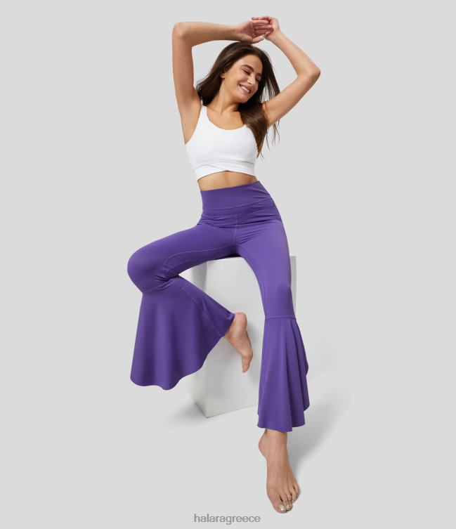 softlyzero αέρινο ψηλόμεσο μπροστινό πλαϊνό κολάν χορού με πέταλο πέταλο flowy 7/8 cool κολάν χορού γυναίκες Halara 4TH821473 ενεργά ρούχα φθινοπωρινό μοβ