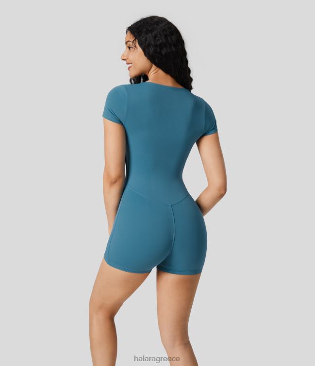 Κομμωτή φόρμα γιόγκα με τετράγωνο λαιμό, αφαιρούμενη κούπες γυναίκες Halara 4TH822102 ενεργά ρούχα δελφίνι