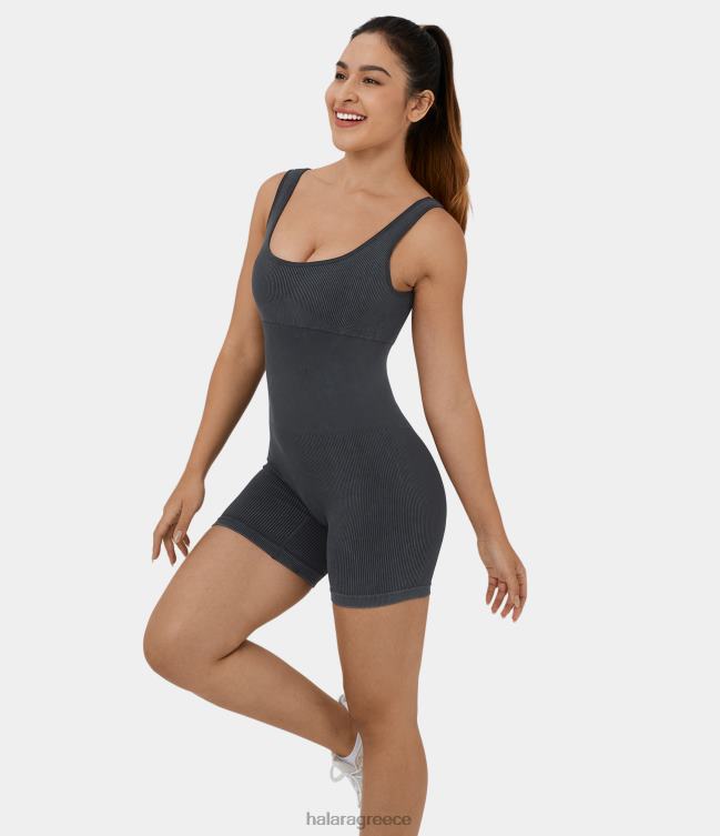 απρόσκοπτη ροή u αμάνικο αμάνικο, πλυμένο ριγέ φόρμα προπόνησης γυναίκες Halara 4TH822106 ενεργά ρούχα λωρίδα αιθάλης