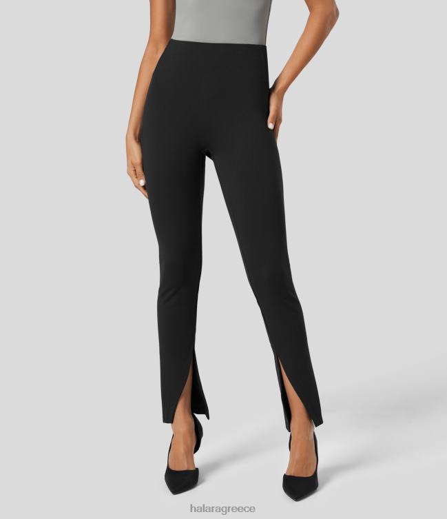 ψηλόμεσο σπαστό παντελόνι εργασίας μπροστά γυναίκες Halara 4TH82417 ενεργά ρούχα μαύρος