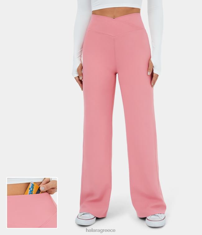 crossover ψηλόμεσο παντελόνι γιόγκα με φαρδύ πόδι γυναίκες Halara 4TH82132 ενεργά ρούχα πρωτότυπο