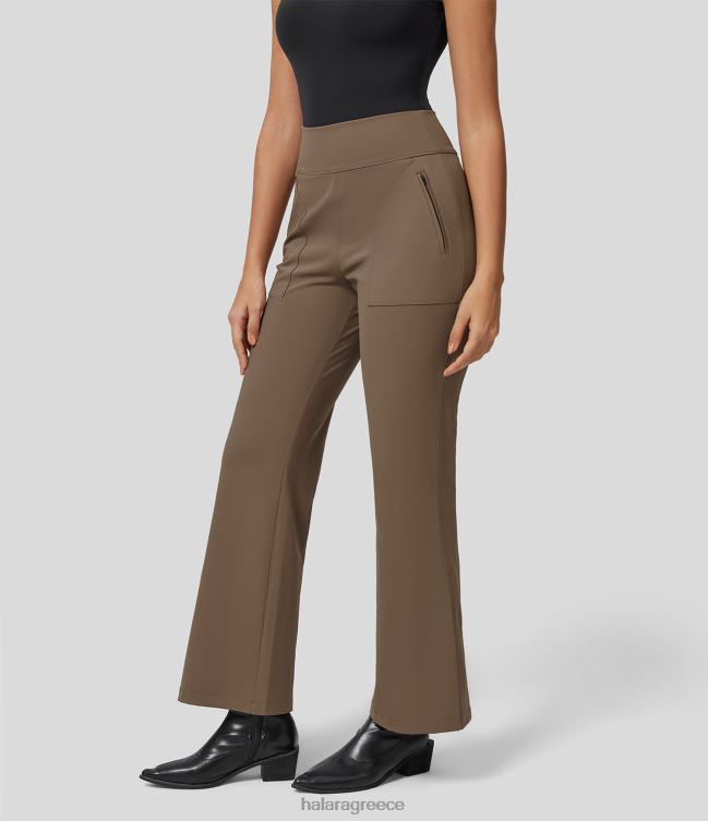 Παντελόνι εργασίας softlyzero eco με ψηλόμεσα τσέπη με φερμουάρ στο πλάι γυναίκες Halara 4TH82336 ενεργά ρούχα καστανοκόκκινο