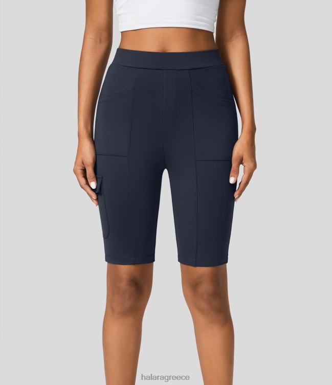 ψηλόμεση πολλαπλές τσέπες δουλειά ποδήλατο 8'' γυναίκες Halara 4TH821422 ενεργά ρούχα μεσάνυχτα μπλε