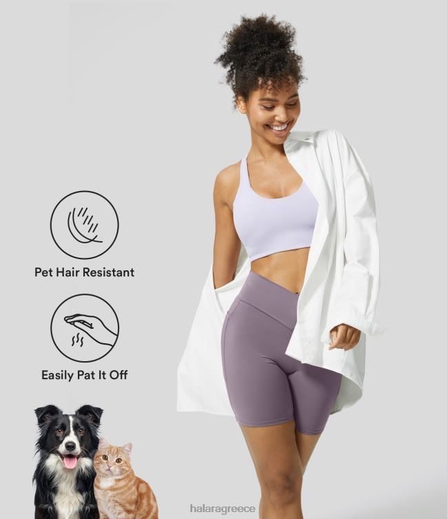 patitoff τρίχα κατοικίδιων ζώων ανθεκτικό crossover πλαϊνό ποδηλατικό σορτς 7'' γυναίκες Halara 4TH821283 ενεργά ρούχα ιβίσκος μωβ